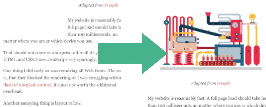 Illustration of a flash of unstyled content