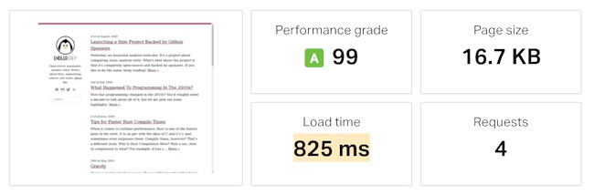 Page size and rating before