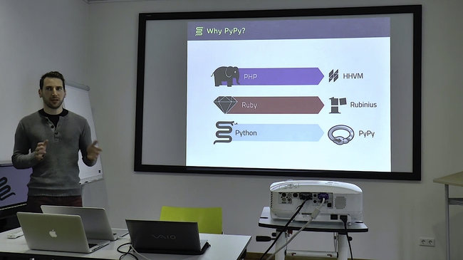 Me speaking at Python Usergroup, 2015