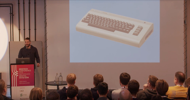 Me speaking at Bristech, 2019